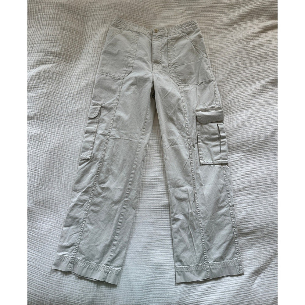Abercrombie & Fitch Cargo Pants Khaki Tan Wide Leg Utility Y2K Streetwear 10 30